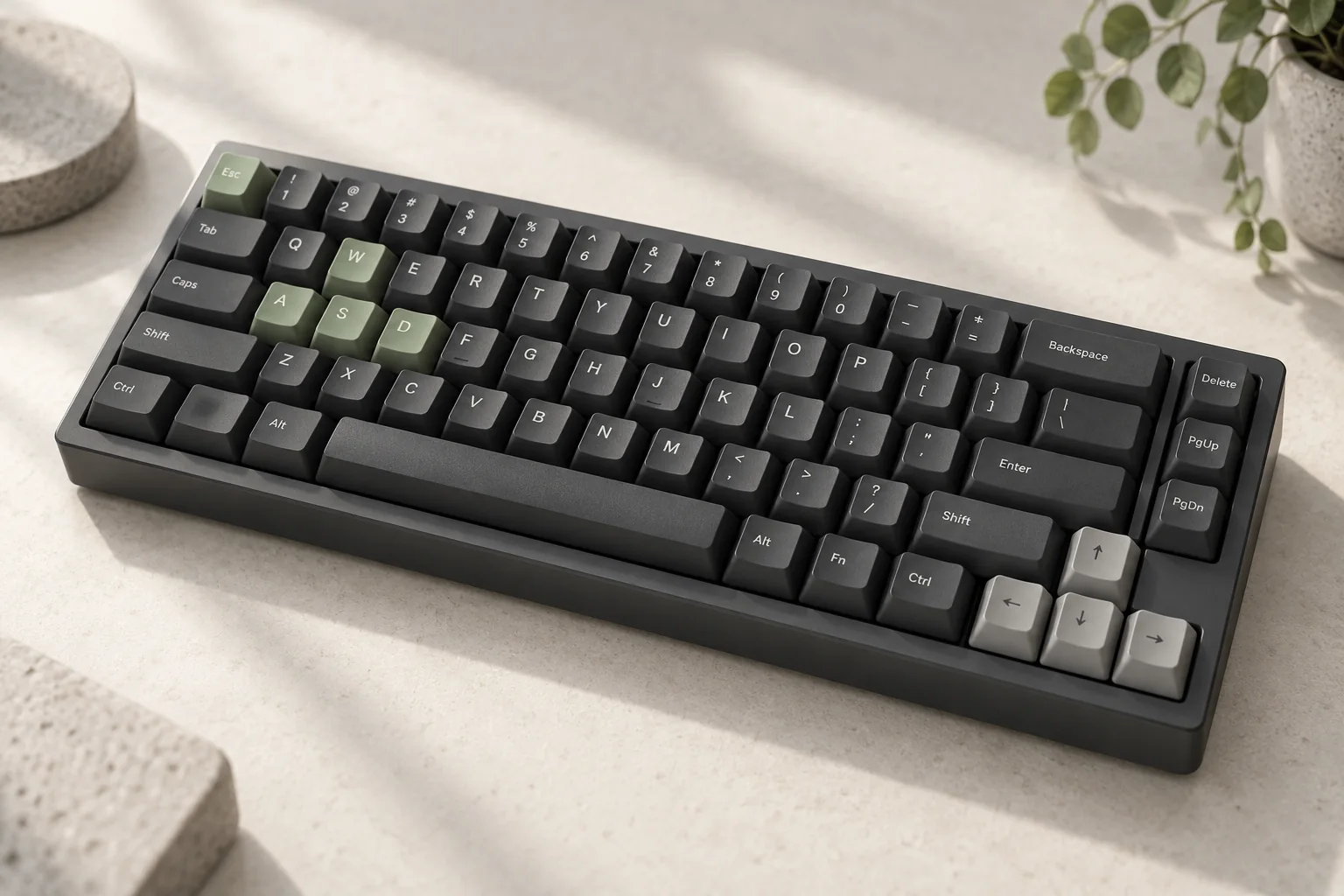 WASD 对比 · AI生成的键帽设计概念图
